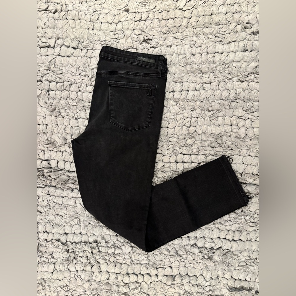 Articles Of Society Faded Black Skinny Jeans with Raw Hem